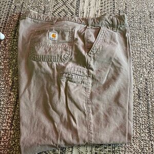 Carhartt Mens Pants Size 46/32 Grey Cotton Flat Front (505)